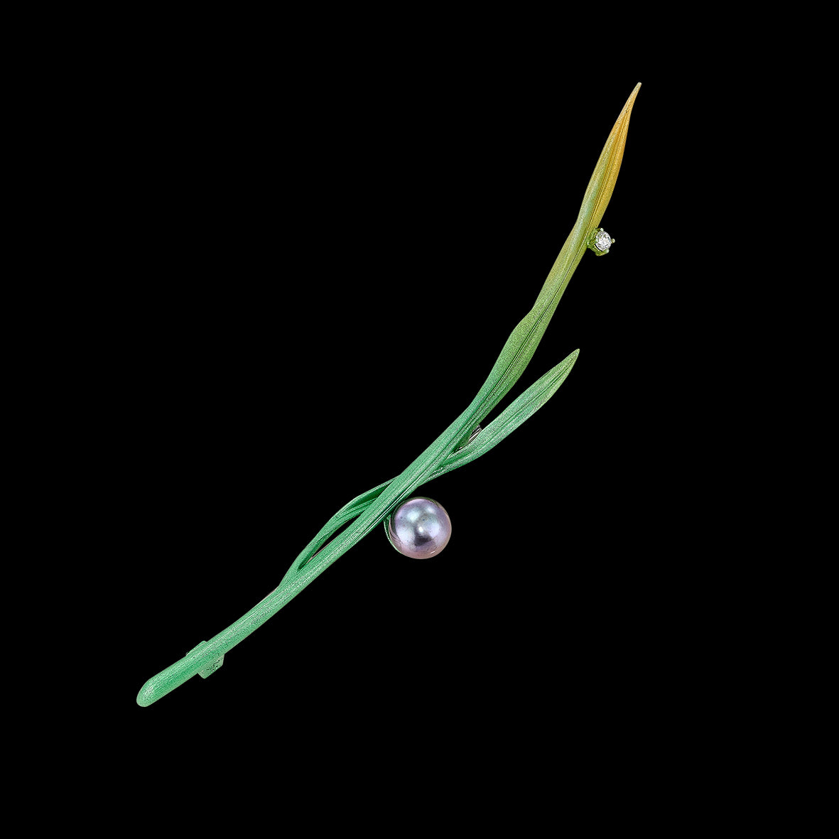 Pearl Blades of Grass Brooch